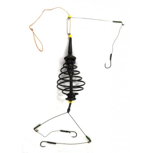 Годівниця для риби, оснащена, Carp Profi, Конус, фарбована, 3 гачки, 20г